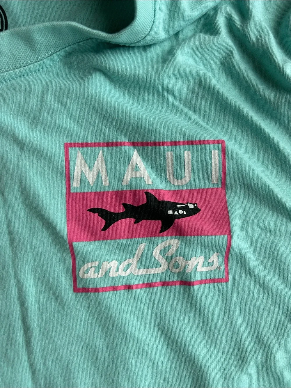 Maui and Sons Men's Turquoise Logo T-Shirt
